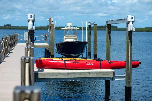 Kayak launch ramp at a waterfront community shoreline