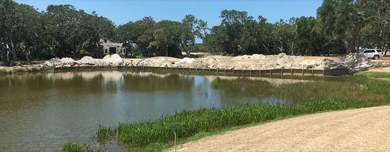 Restored shoreline with new vegetation along the Indian River Lagoon